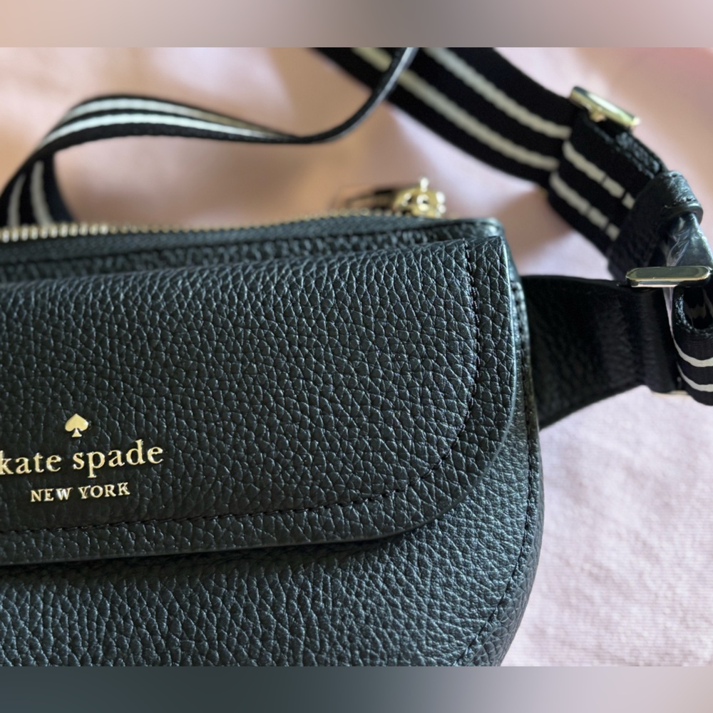 Kate Spade Black Pebbled Leather Belt Bag